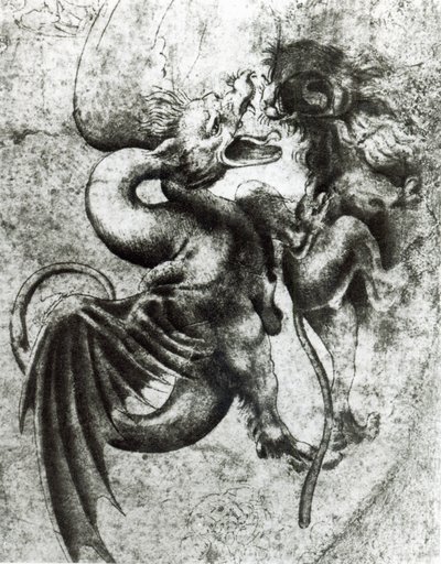 Fight Between a Dragon and a Lion by Leonardo da Vinci